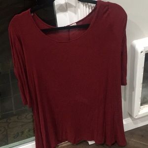 Maroon quarter sleeve dress